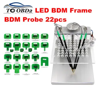 

Stainless Steel LED BDM FRAME High Quality With Full Adapters 22pcs BDM Probe ECU Programmer Interface Works For KESS KTAG ECU