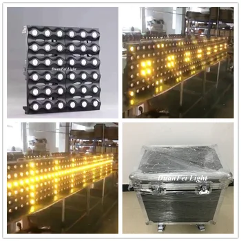 

(8pcs+ flycase) 36pcs led matrix blinder lighting dmx background decoration dj matrix led golden color
