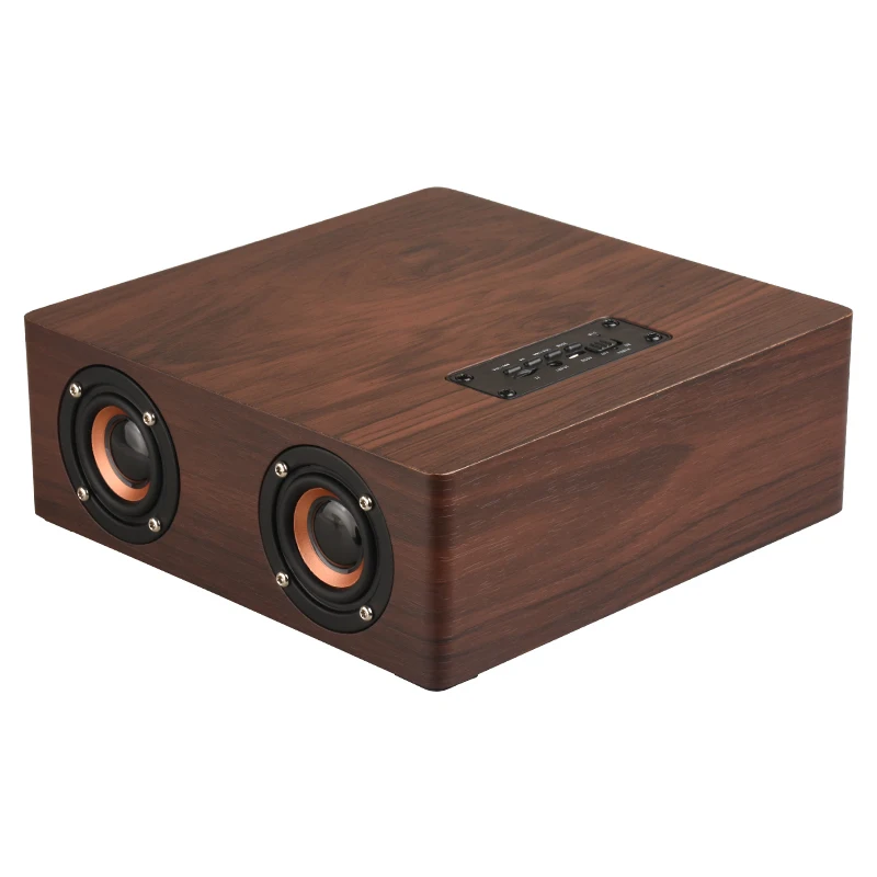 

LEORY Portable Wooden Bluetooth Speaker 12W 4 Speaker Alarm Clock Display Column 3D Stereo Speaker