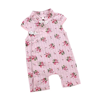 

2019 New Baby Girl Clothes Summer Jumpsuit Cute Cheongsam Romper Photography Infant Floral Clothes