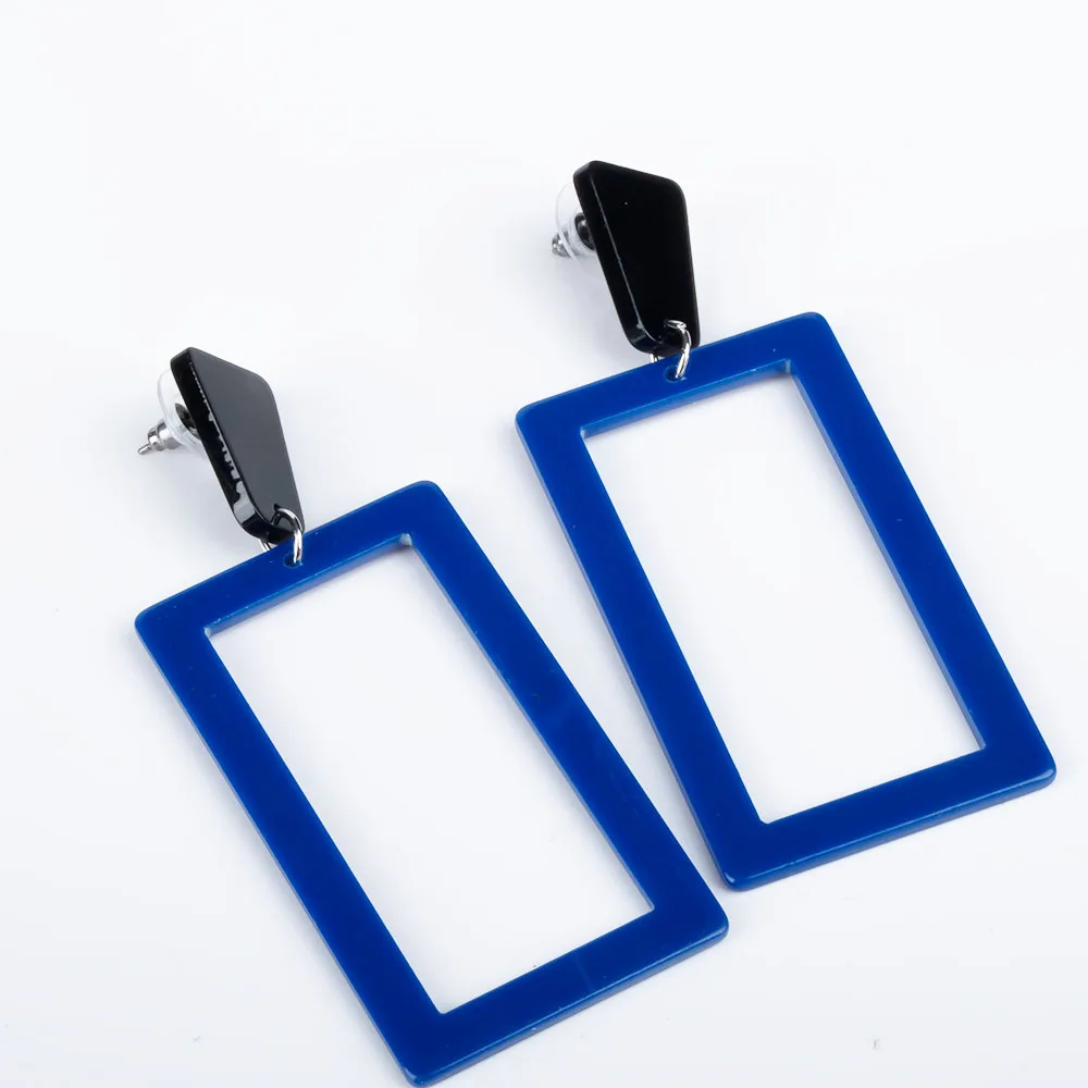 

1 Pair Women Fashion Acrylic Hollow Rectangle Geometric Long Drop Dangle Earrings Boho Women Statement Jewelry Gifts