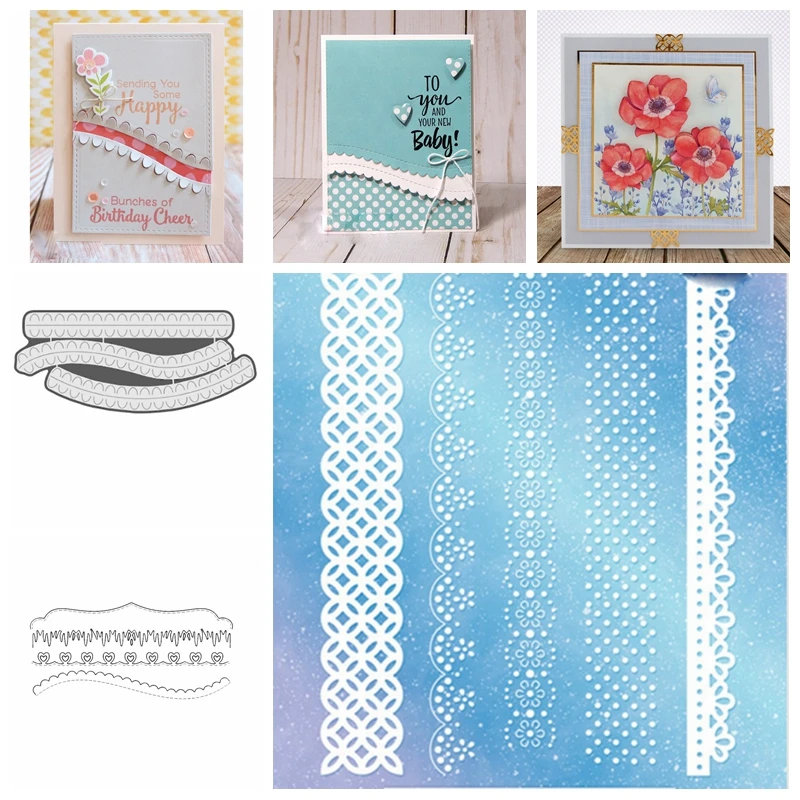 

New Lace Edge Border Frame Metal Cutting Dies Stencils For DIY Scrapbooking Decorative Embossing Handcraft Die Cut Template 2019