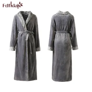 

Fdfklak Women and man robe autumn winter bathrobe female home clothes thick couple's flannel robes dressing gowns for women