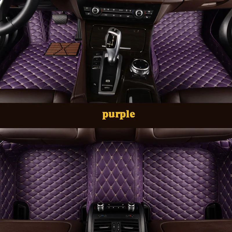 HLFNTF пользовательские автомобильные коврики для peugeot все модели 206 207 301 307 308s 308cc 308sw 408 508 2008 3008 4008 RCZ автомобильные аксессуары - Название цвета: purple
