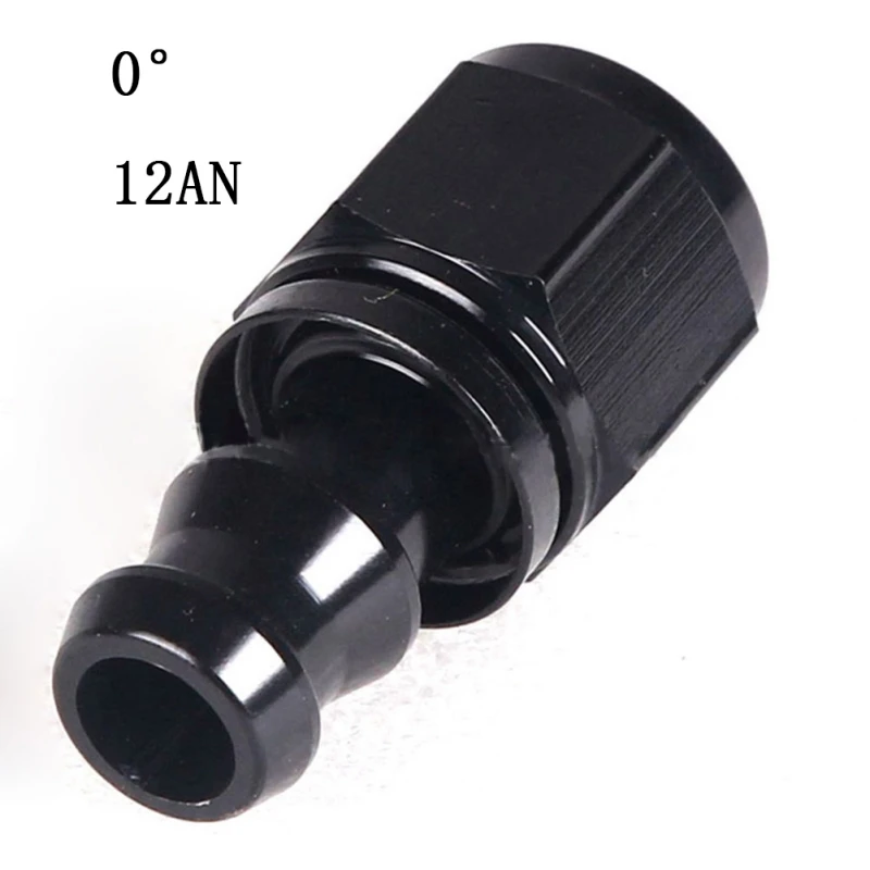 

12An Anodized Aluminum 0 45 90 180 Degree Car Upside Down Tubing Fittings Gas Hose Line End Fittings Push Lock Fittings