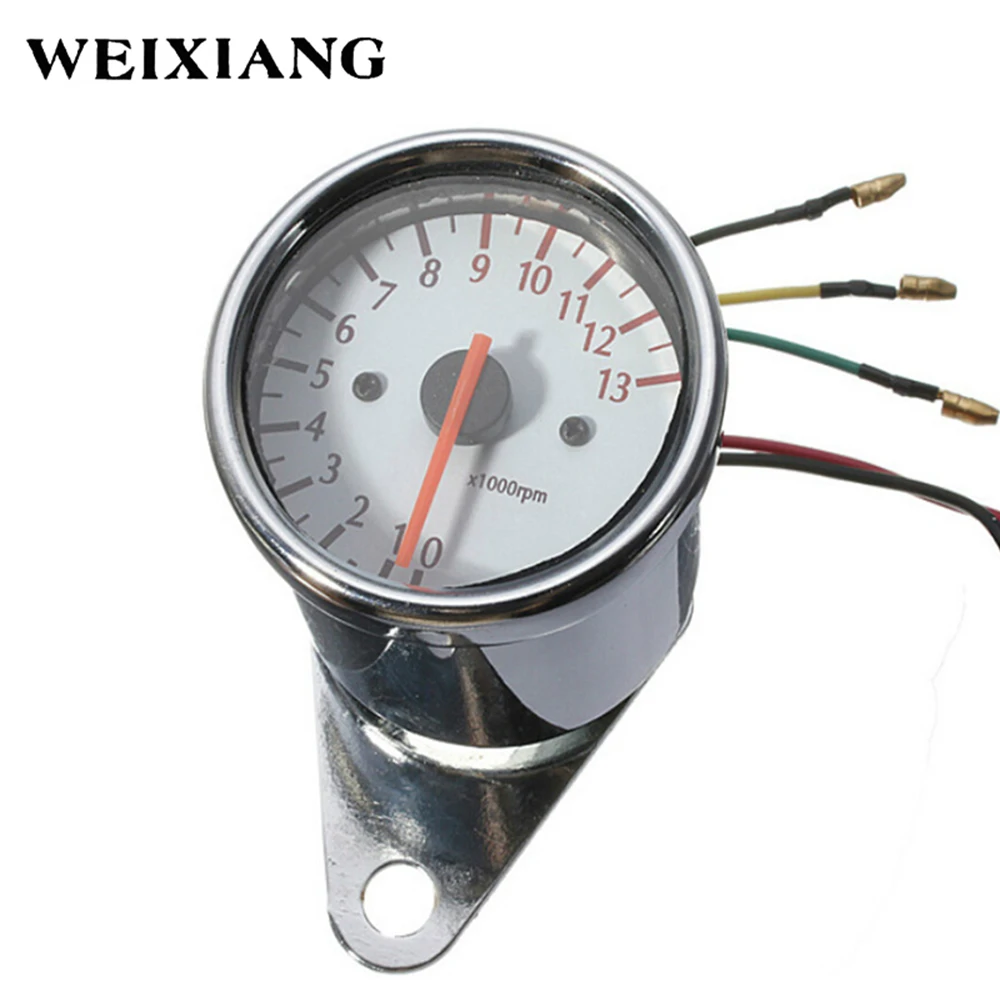 Universal 13000RPM LED Light Motorcycle Tachometer Speedometer Scooter