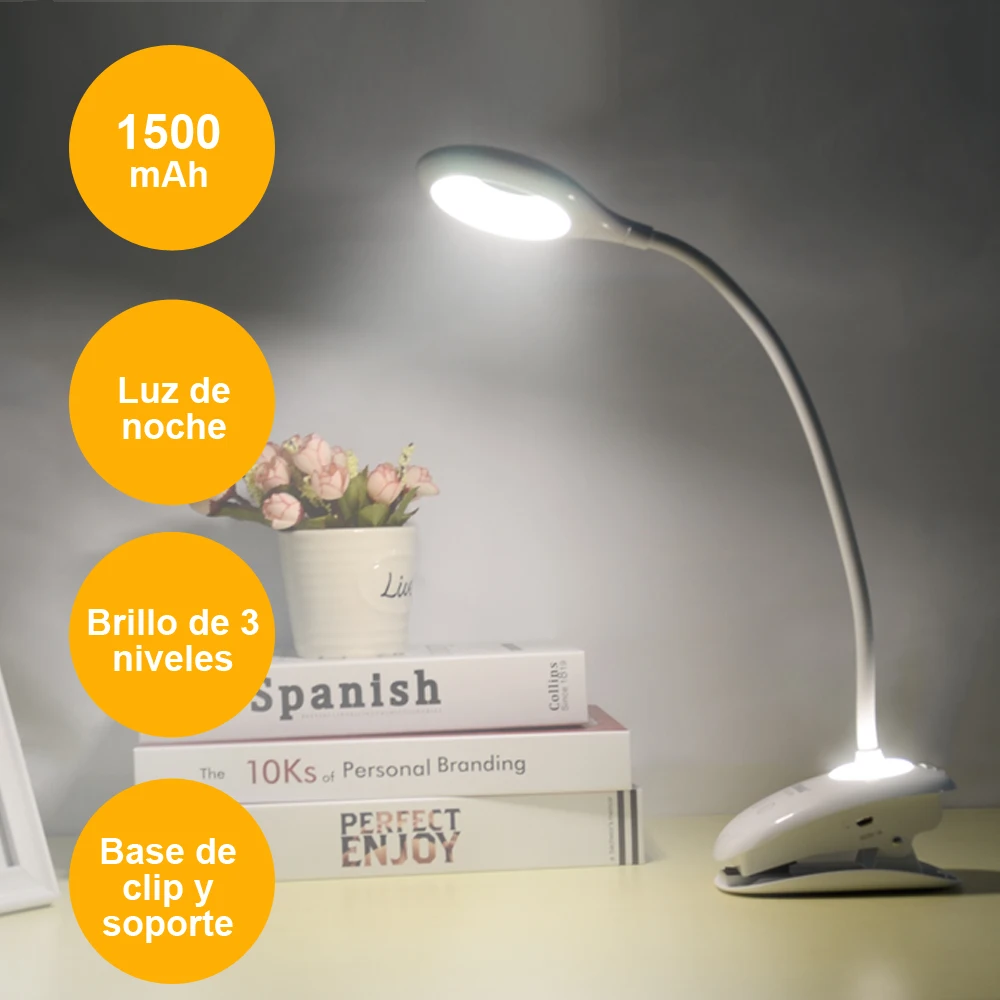 Lámpara regulable USB LED 5x Lupa lámpara de trabajo lámpara de mesa con pinza 12W DHL 