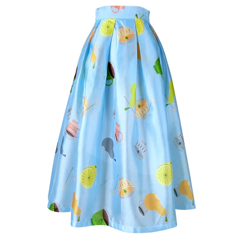 

Women Summer Fresh Blue Color Skirt Elegant Middle Long A-line Umbrella Skirt Free Shipping XHSD-3325