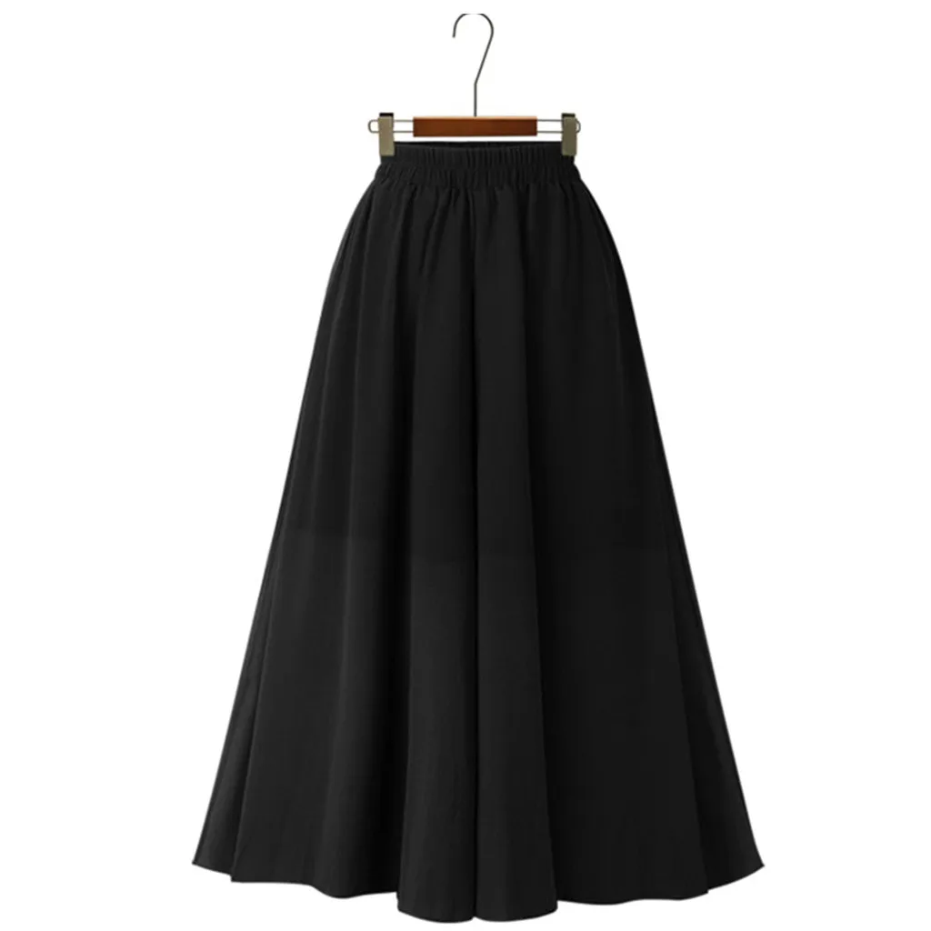 KLV Новая Летняя женская модная Двухслойная юбка Уличная длинная юбка с эластичной резинкой на талии D4