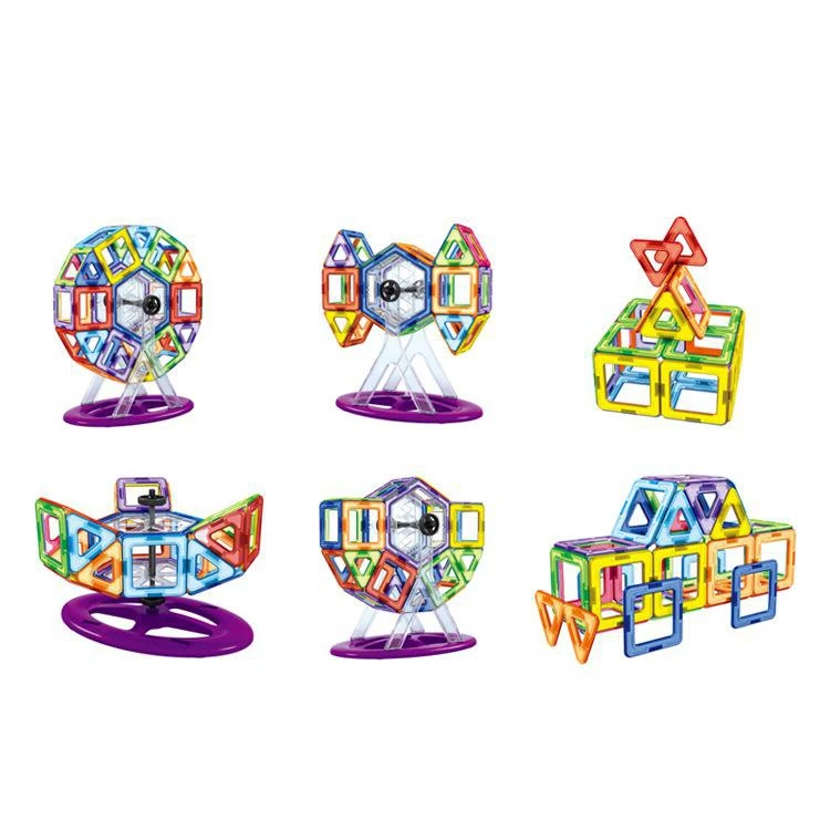 

92 Pcs/lot Diy Magnetic Building Blocks Magnetic Construction Blocks Ferris Wheel Toys 3d Magnetic Designer Educational Bricks