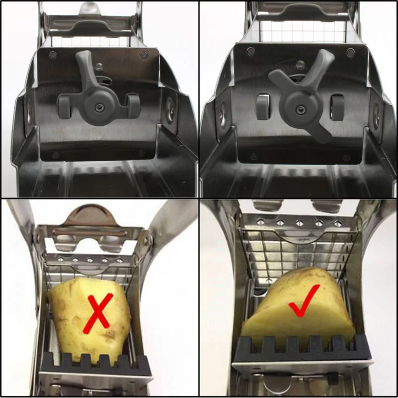 Нержавеющая сталь фри Картофельная полоса резак картофель машинка для нарезки чипсов ручной толчок фри измельчитель слайсер 8 мм 10 мм лезвие