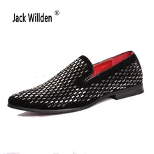 Jack willden/мужские лоферы ручной работы из натуральной кожи со стразами; повседневная мужская обувь на плоской подошве обувь для вождения Мужская вечерние свадебные туфли