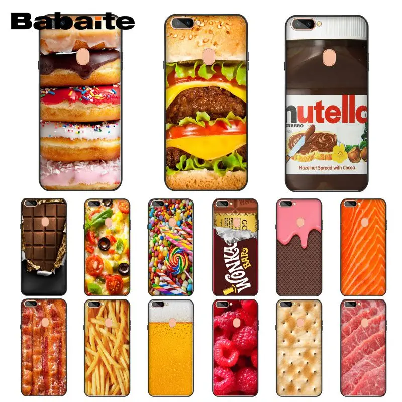 

Babaite Food Chocolate Cookies fries beer2 TPU Black Phone Case for OPPO R11S Plus R11S R11 Plus R17Pro R17 Neo Mobile Cases