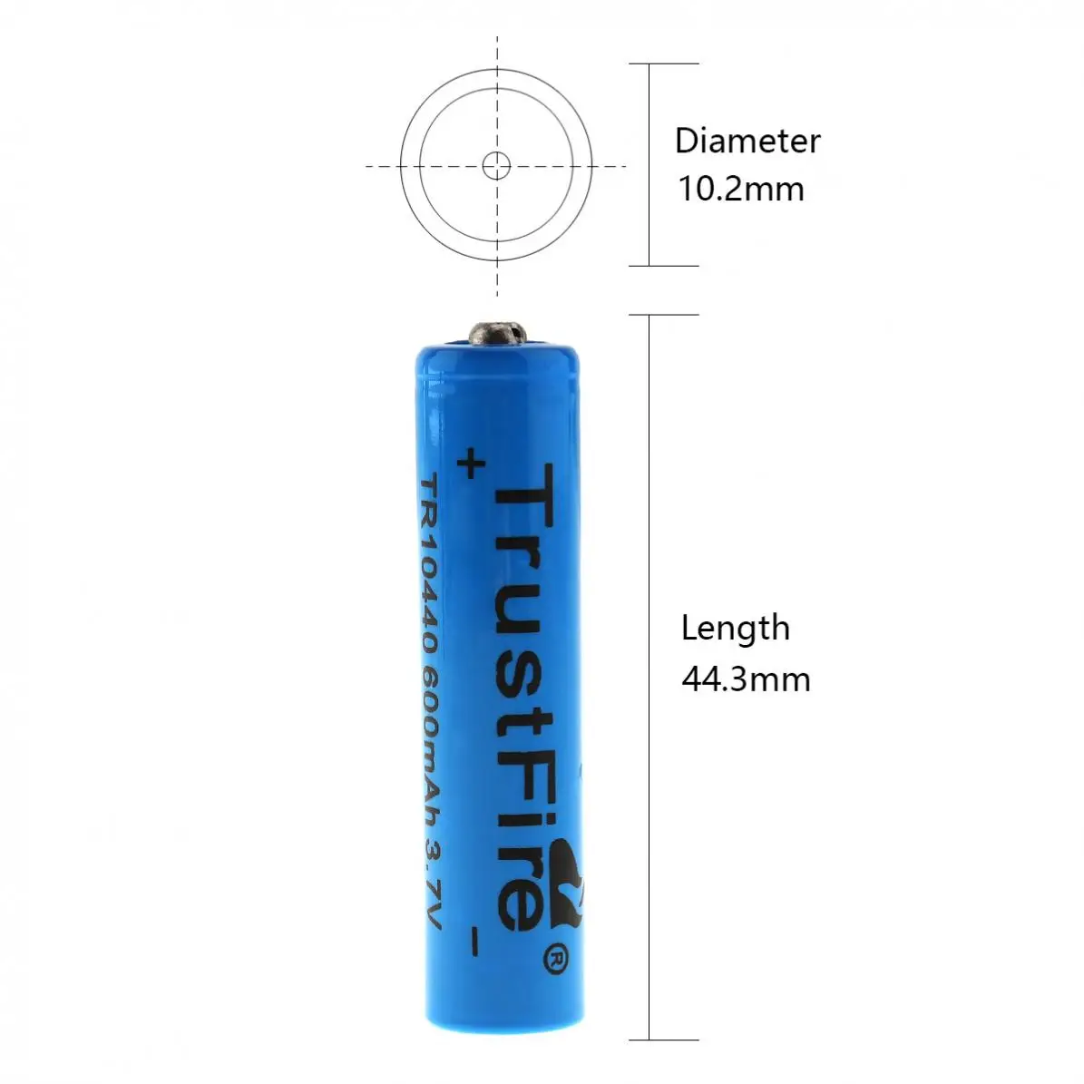 2 шт./лот TrustFire 3 7 V 10440 600mAh литий ионная аккумуляторная батарея для светодиодных