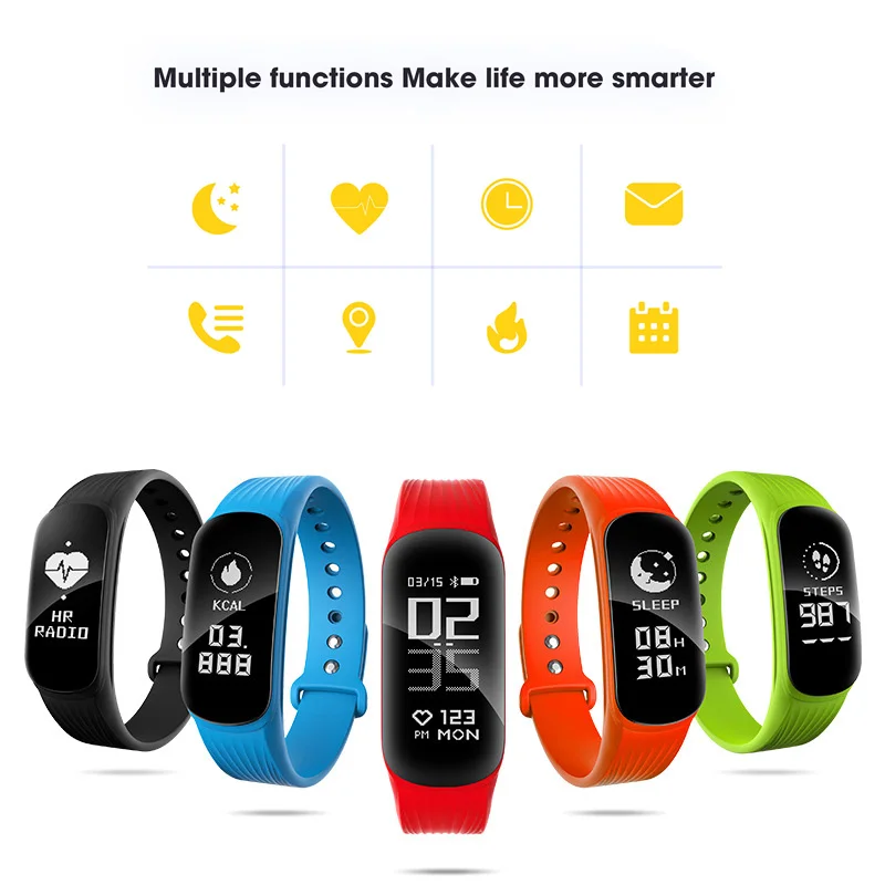 

Itek Pedometer Waterproof Smart Bracelet Blood Pressure Heart Rate Tracker Smart Wristbands Fitness Activity Tracker Smart Band