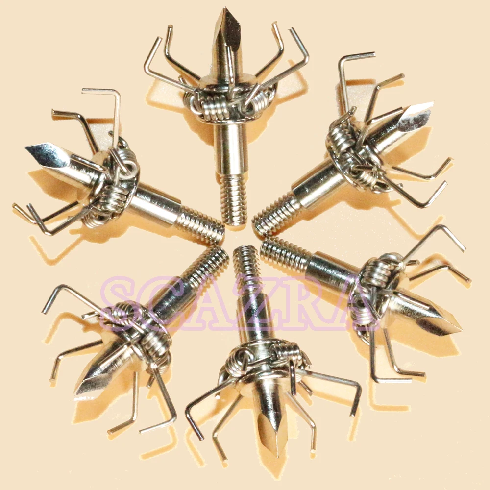 50 шт. 100 зерна Охота стрелки Broadheads стрел Сталь лапа точки серебро Цвет|hunting arrow