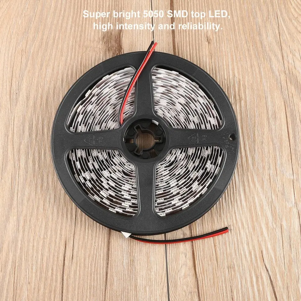 

2 PCS Warm White 5M 16ft 5050 SMD Non-Waterproof 300 LEDs Flexible Light LED Sticky Strip 12V
