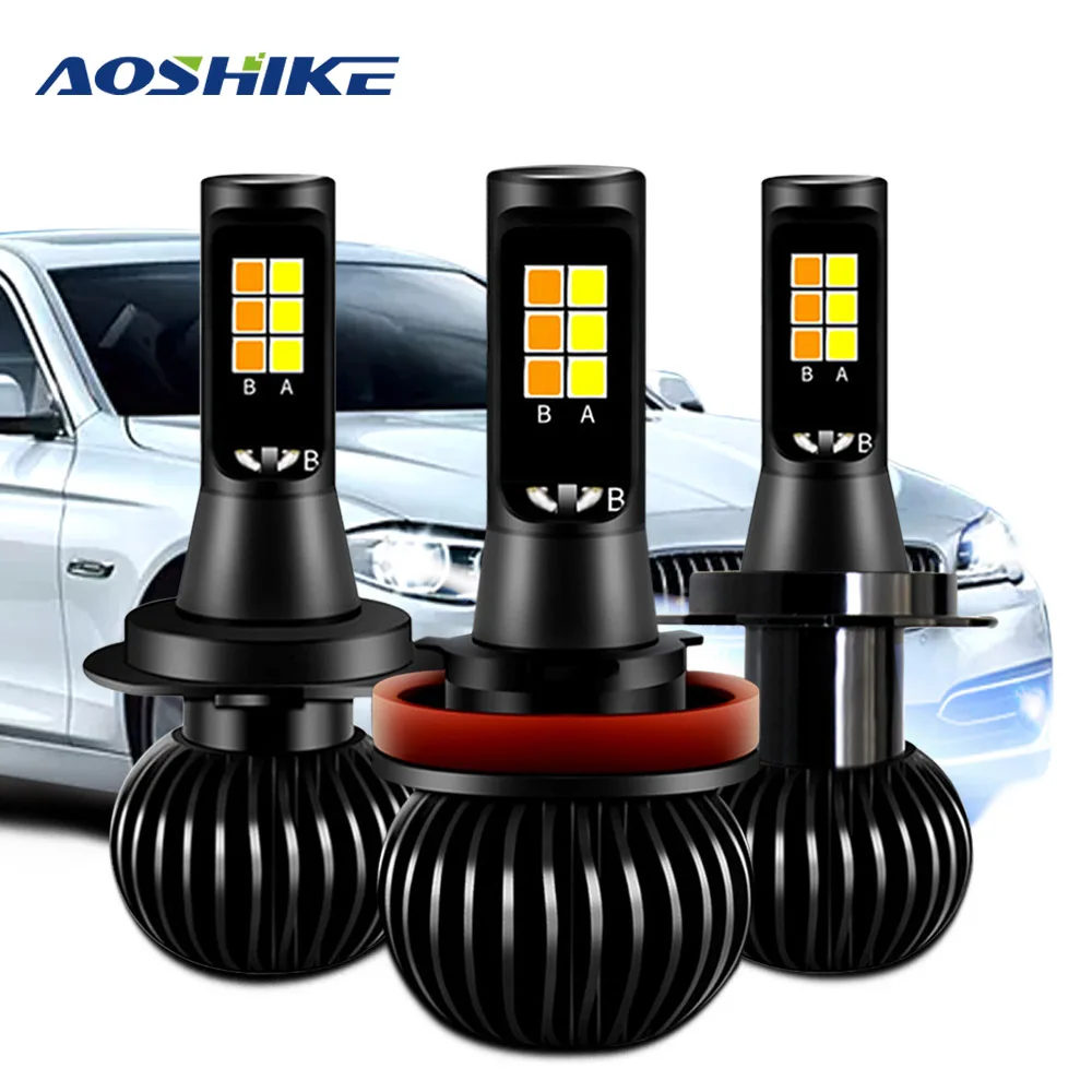 AOSHIKE 2 шт. X5 светодиодные фары для автомобиля 40 Вт 5200Lm Авто 6000 К Белый Желтый