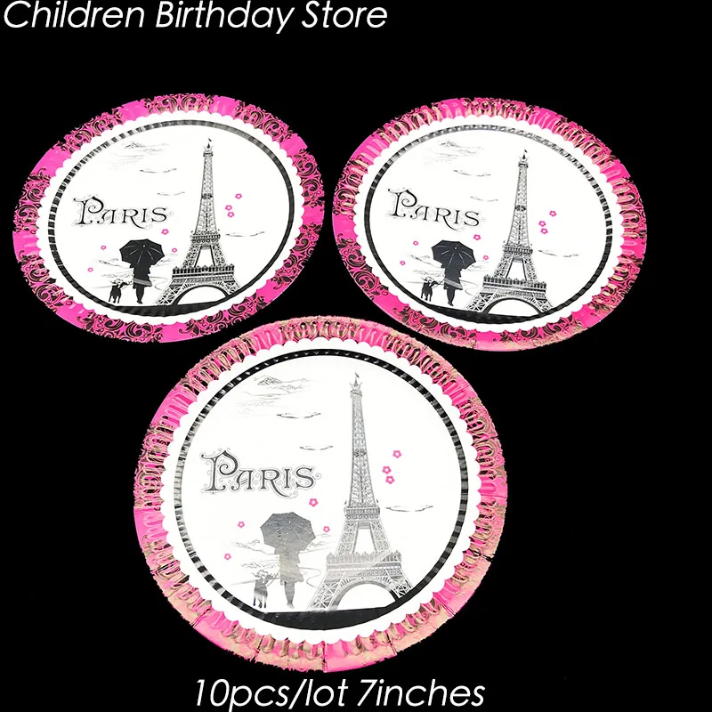 10pcs Lot Paris Tower Disposable Plates Paris Tower Theme Birthday