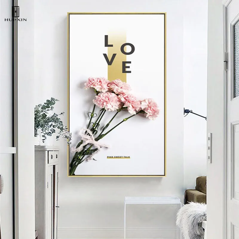 

Fresh Style Of A Bunch Of Beautiful Flowers With Pink Flowers Green Branches Decorative Canvas Posters Paintings For Room Decor