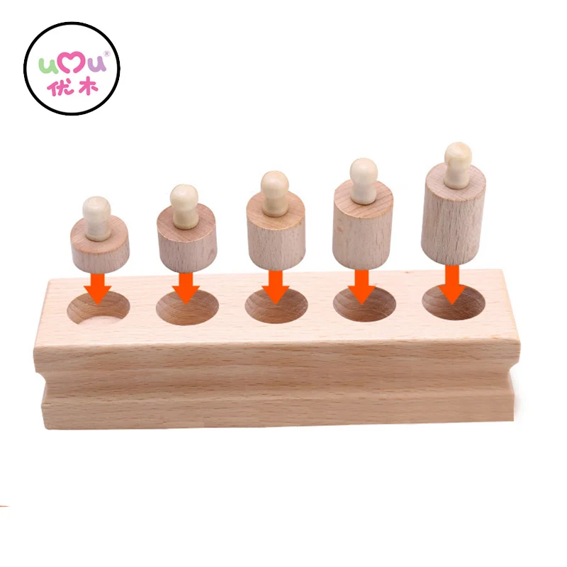 Wooden Montessori Toys For Children Early Educational Montessori Math Toy Knobbed Cylinder Montessori Materials UA2764H