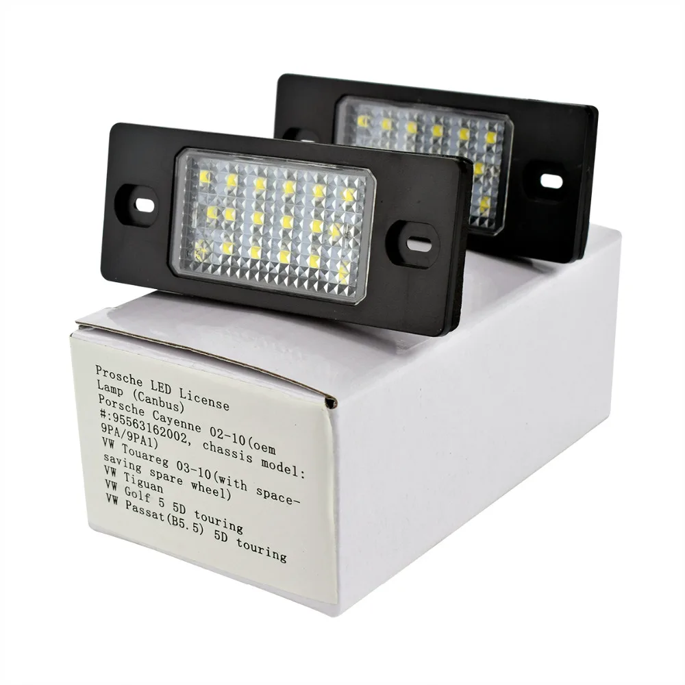 

Auto Tailgate Light License Plate Light LED License Lamp For VW Tiguan Touareg Golf 5 Passat B5.5 Porsche Cayenne Car Trunk Lamp