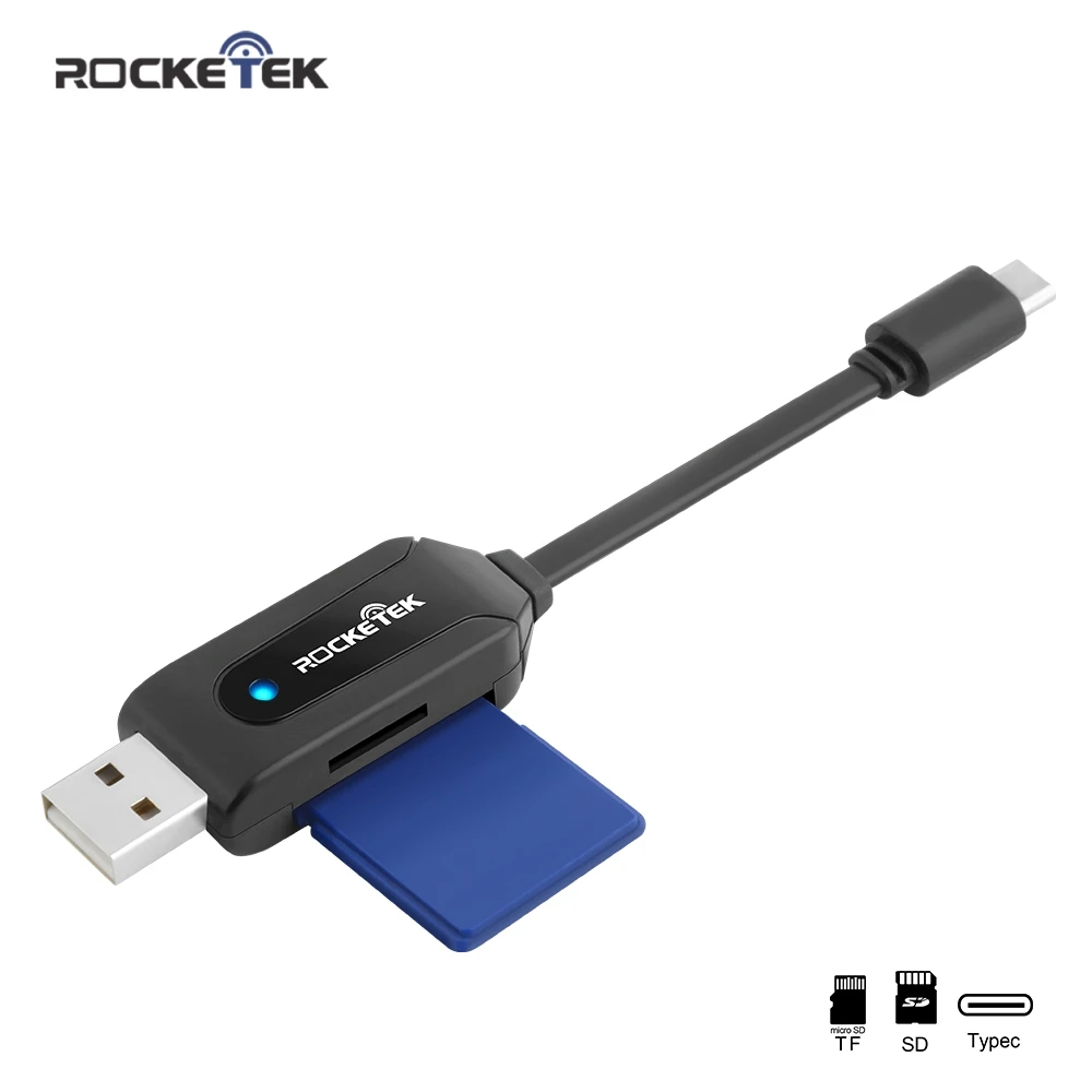 Rocketek type-c usb 2,0 otg телефон Тип c multi 2 в 1 устройство для чтения карт памяти для SD TF micro SD компьютер аксессуары для ноутбуков