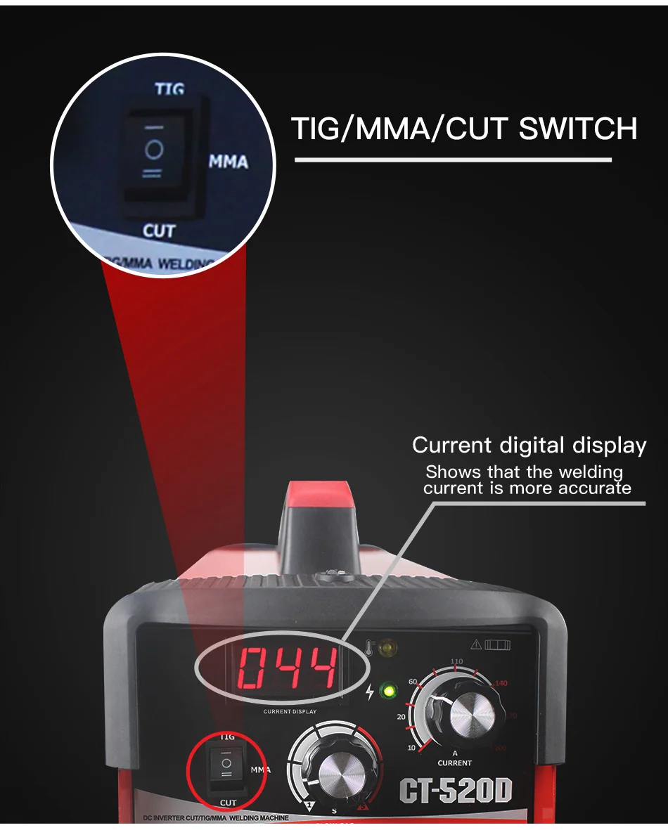 220 В Новый переносной DIY TIG MMA CUT 3 в 1 Multi-Функция CT520D сварщик сварочный аппарат сварочный инструменты