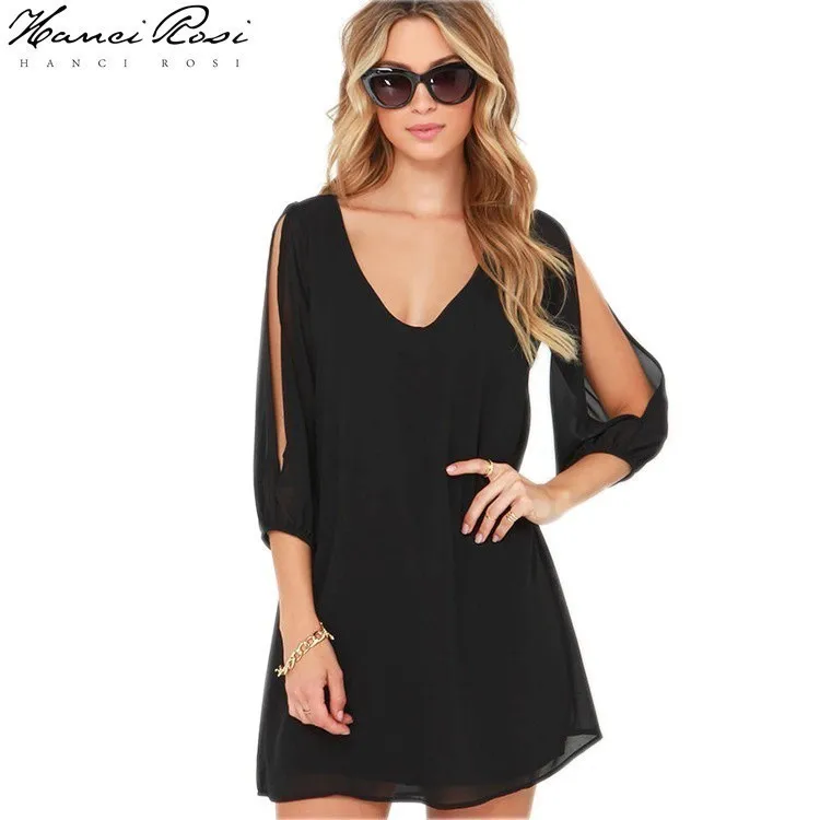 HANCI ROSI летнее платье 2019 Jurkjes Robe Femme Jurken женские платья s Zomer Vestidos женское с v-образным