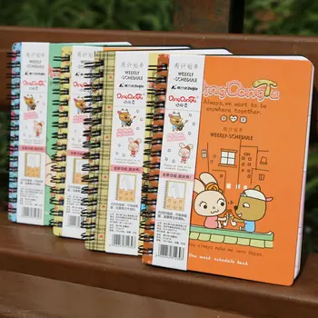 

Hot Weekly Day planner A6 Spiral notebook cute Planners note book Notepad Office School Supplies Notebooks Wholesale
