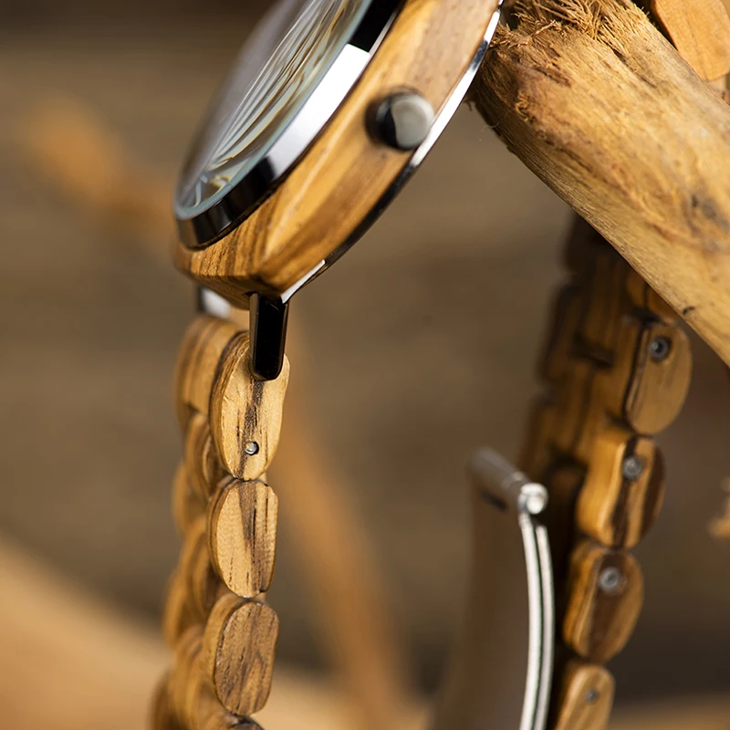 Bobo Bird Custom Wood Watch Classic Square Dial Luxury Men Quartz Wristwatches in Wooden Box dropshipping