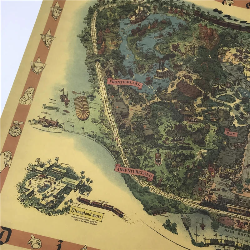 Si Di Ke ручной рисунок парк развлечений карта ностальгия фото крафт-бумага Бар плакат ретро плакат декоративной живописи