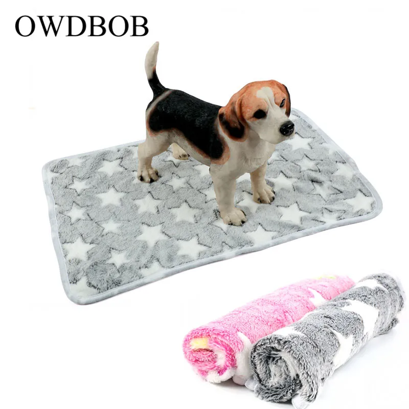 

OWDBOB Pet Blanket Dog Bed Mat Soft Flannel Fleece Star Print Warm Pet Sleeping Bed Cover Mat Cushion For Small Medium Dog Cat