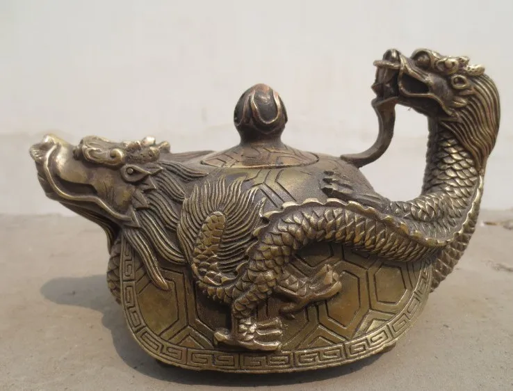 

christmas decorations for home+ Rare Chinese Old Copper Handwork Dragon Tea Pot Flagon