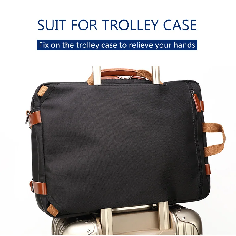 Дешево 17 дюймов портфель трансформер, мужская деловая сумка, сумка мессенджер, повседневная сумка для ноутбука, многофункциональные дорожные сумк...