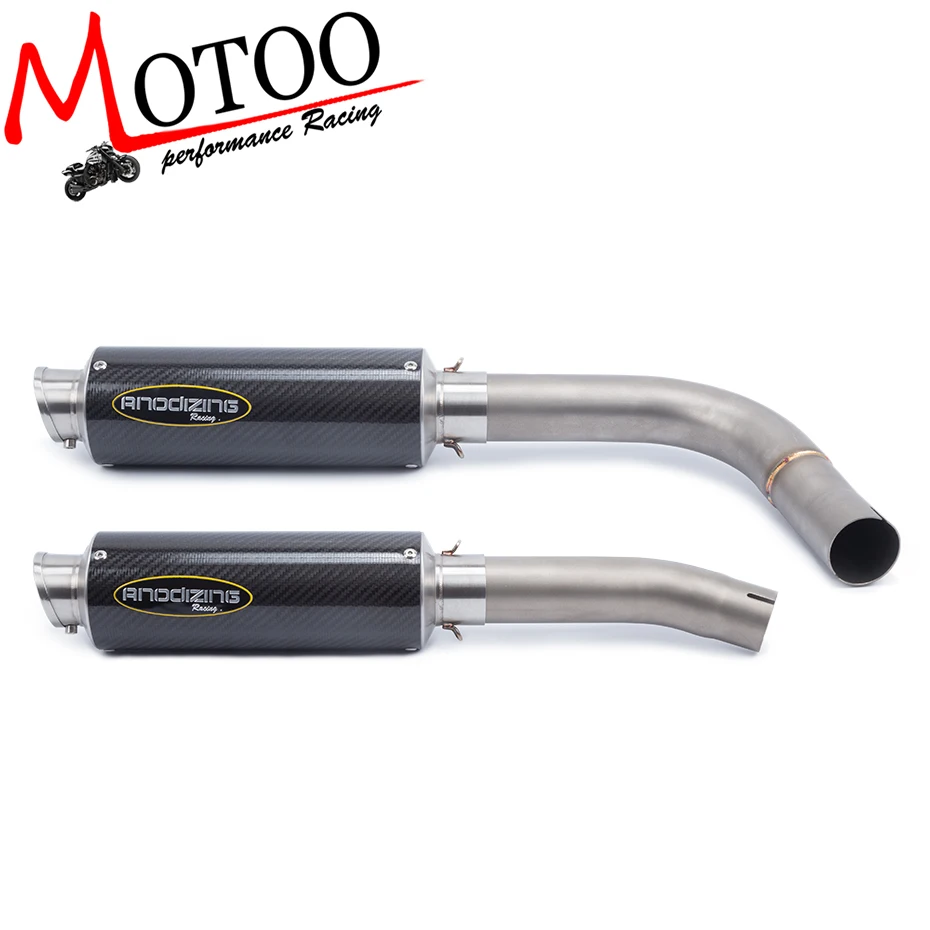 

Motorcycle Link Pipe Stainless Steel carbon fiber Exhaust Muffler Silence Set Link Middle Pipe for YAMAHA R1 2009-2014 slip on