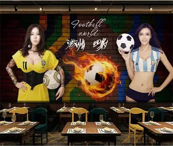 

Custom 3D Photo Wallpaper Non-Woven Mural Room Football-girl 3D Photo Gym KTV Bar Background Wall Wallpaper Home Decor