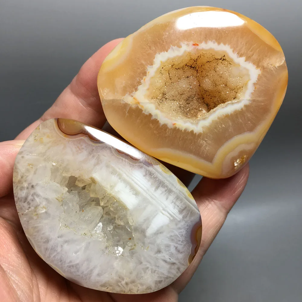 

276g 2pcs Agate Geode! Natural high quality CARNELIAN CRYSTAL fengshui healing
