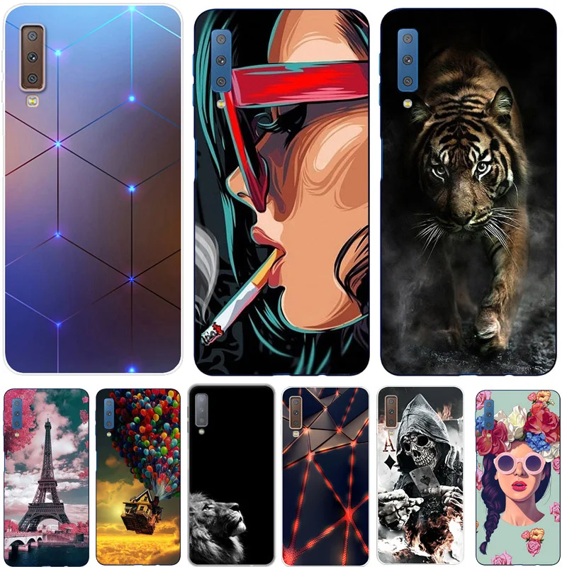 Чехол для Samsung A7 2018 чехол A70 2019 силиконовый с принтом мягкий из ТПУ телефона Galaxy