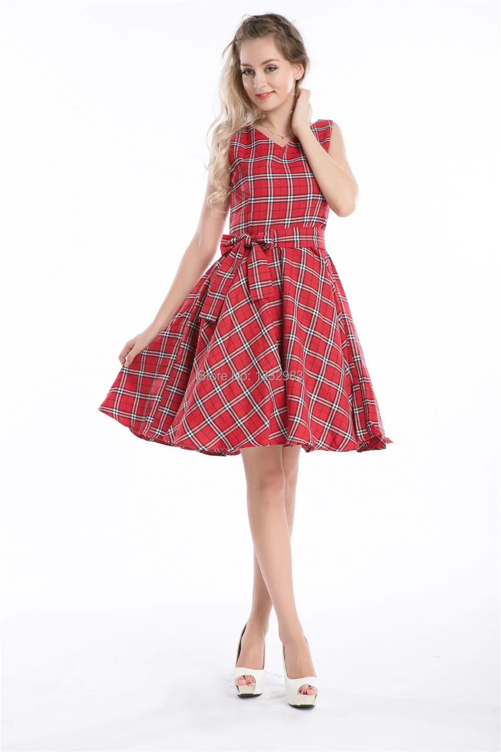 Red checkered vintage outfits for women photos today