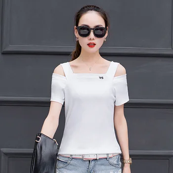 

Cool Summer Lady Breathable Black Tops Plus Size M-4XL Candy Colors Casual Tees 2018 Girls White Cotton New Tops