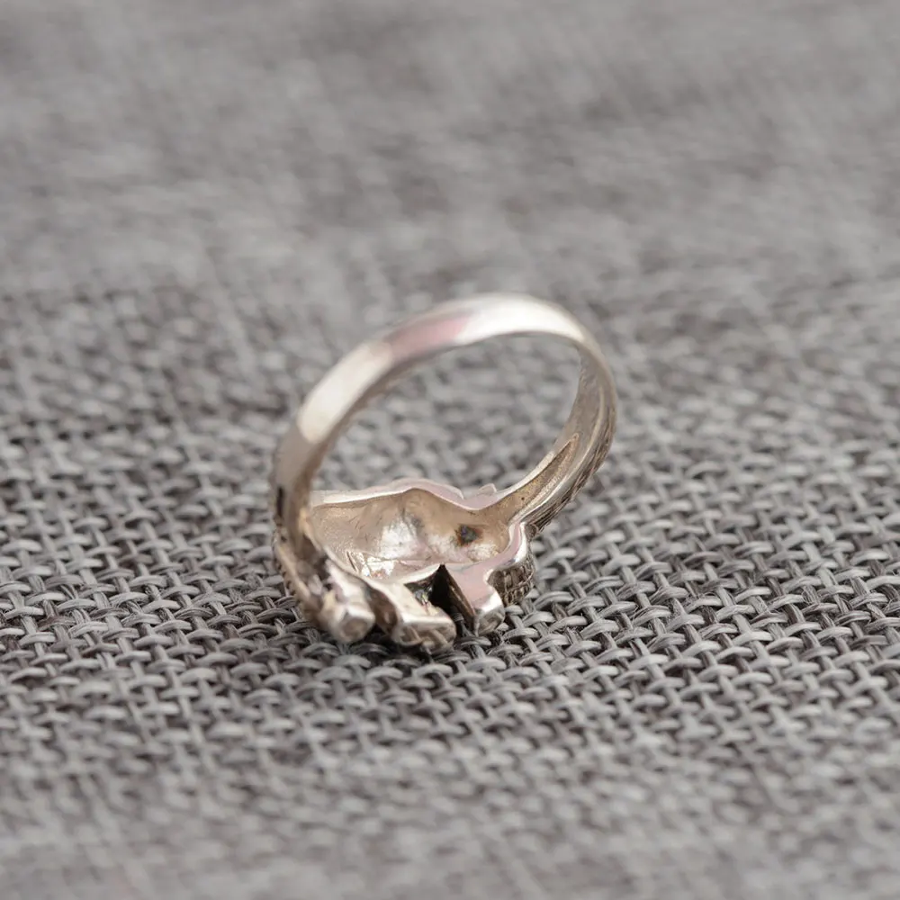 FNJ 925 Серебряный слон кольцо модные вечерние S925 стерлингового серебра тайский серебряный Серебряные кольца для Для женщин украшения американский размер 5,5-7,5