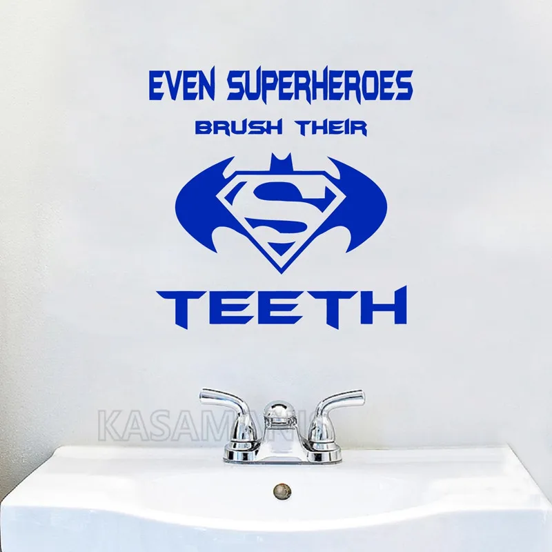 Виниловая наклейка на стену даже Superheros с зубами|Наклейки стену| |
