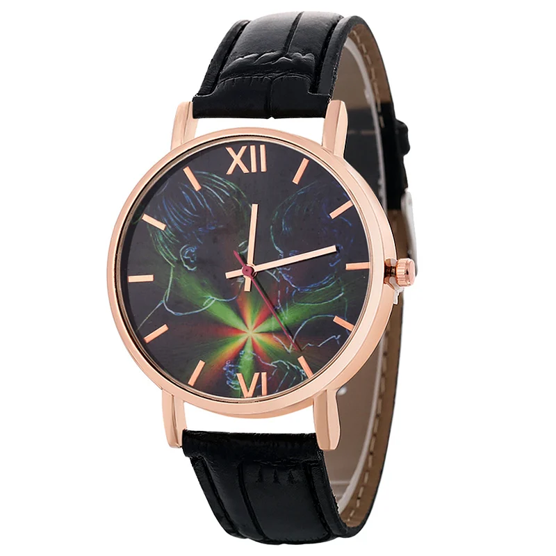 

Fashion Woman New Style Casual Watch Roman Word Abstract Character Watches Crocodile Pattern Belt Quartz Watch Relogio Feminino