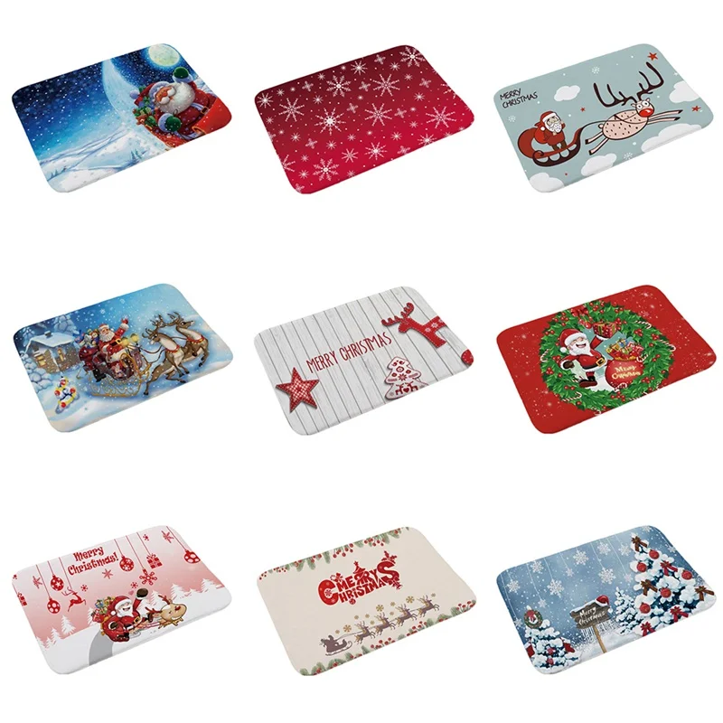 

2018 Merry Christmas Door Mat Santa Claus Flannel Outdoor Carpet Christmas Decorations For Home Xmas Party Favors New Year