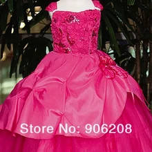 Свадебное вечернее платье цвета слоновой кости/коричневый шоколад с цветочным узором для девочек