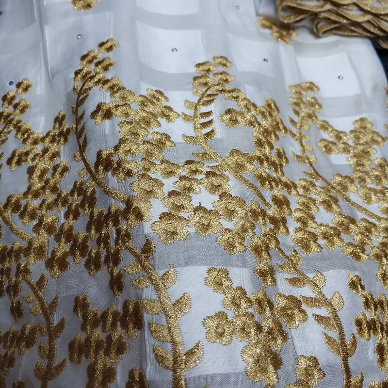 

2018 latest High quality Swiss lace fabric with strass embroidery fabric design ALUMO voile lace in Switzerland (5+2 yards/set)