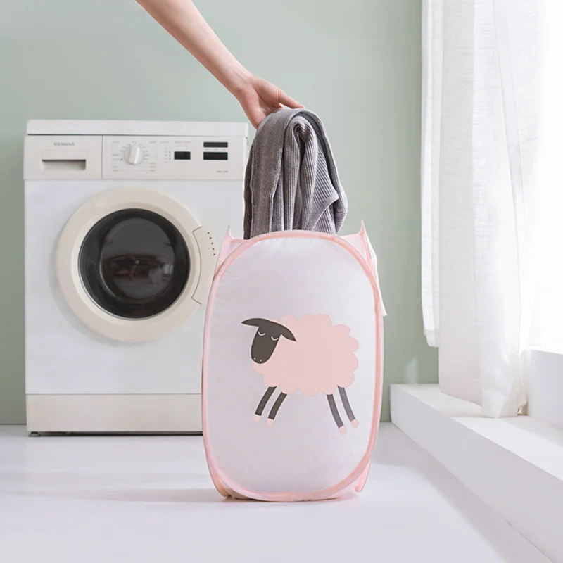 

Polyester Foldable Handle Stand Washing Dirty Clothes Big Basket Laundry Storage Box Basket Toy Bin Super Large Bag Organizer