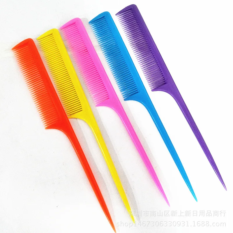 

5pcs Colorful Hair Pointed tail Comb nicety type clip design brush salon tools barber combs hairdresser keratin escova de cabelo