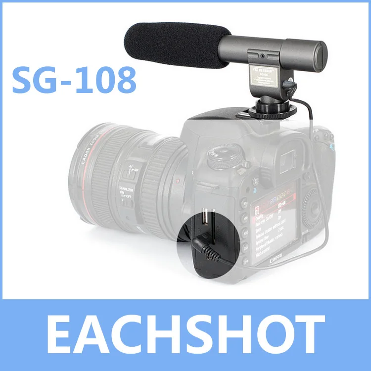 

Shenggu SG-108, Directional Stereo Shotgun Microphone SG108 for CANON NIKON PENTAX OLYMPUS PANASONIC D-SLR and Camcorder DV